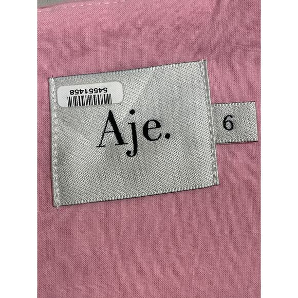 Aje 'Laurier' Pink Wave Cropped Pliss�-Organza Top Size 0 - Picture 3 of 4